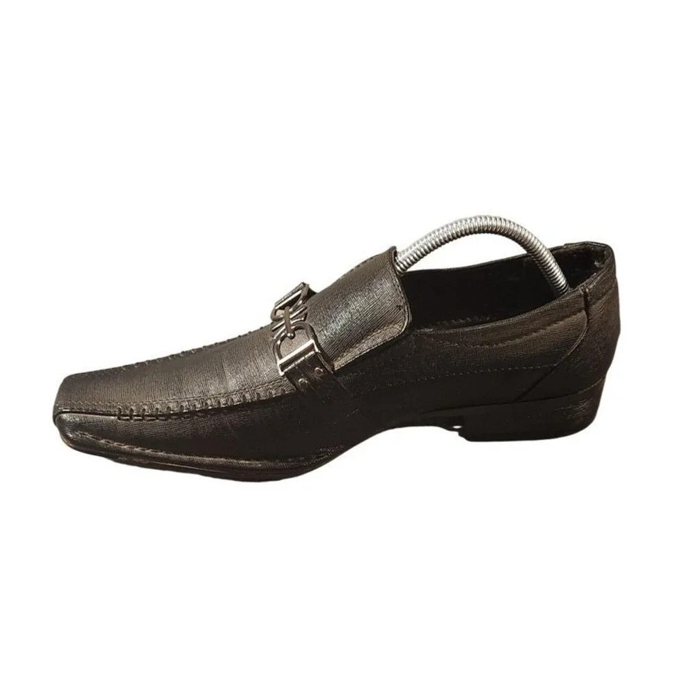 Giorgio Rioni Shoes Mens Size 10 Black Faux Leather‎ Slip On Dress Loafers